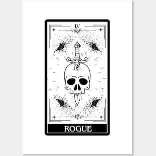 Rogue Tarot Card D&D Nat 20 Dungeons & Dragons T-Shirt Black Posters and Art